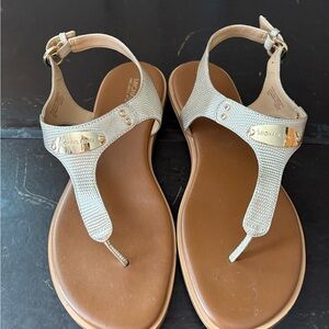 Michael Kors Gold and Tan Sandals